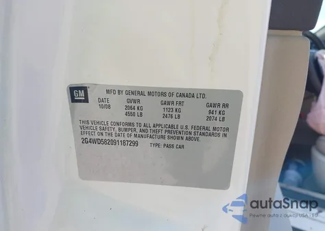 2009 Buick Lacrosse Cxl из США, поврежденный, VIN 2G4WD582091187299